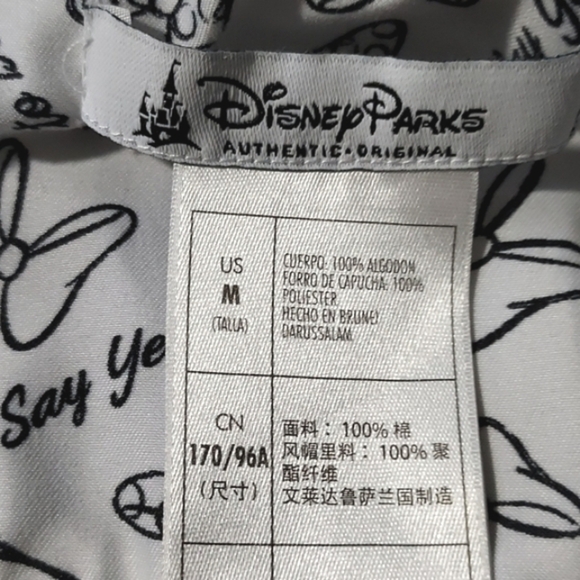 Disney World Minnie Mouse Rain Jacket Gray Glittery Logo Size Medium - Picture 10 of 15
